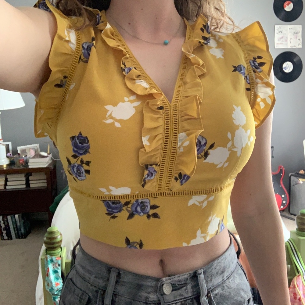 Open back floral top